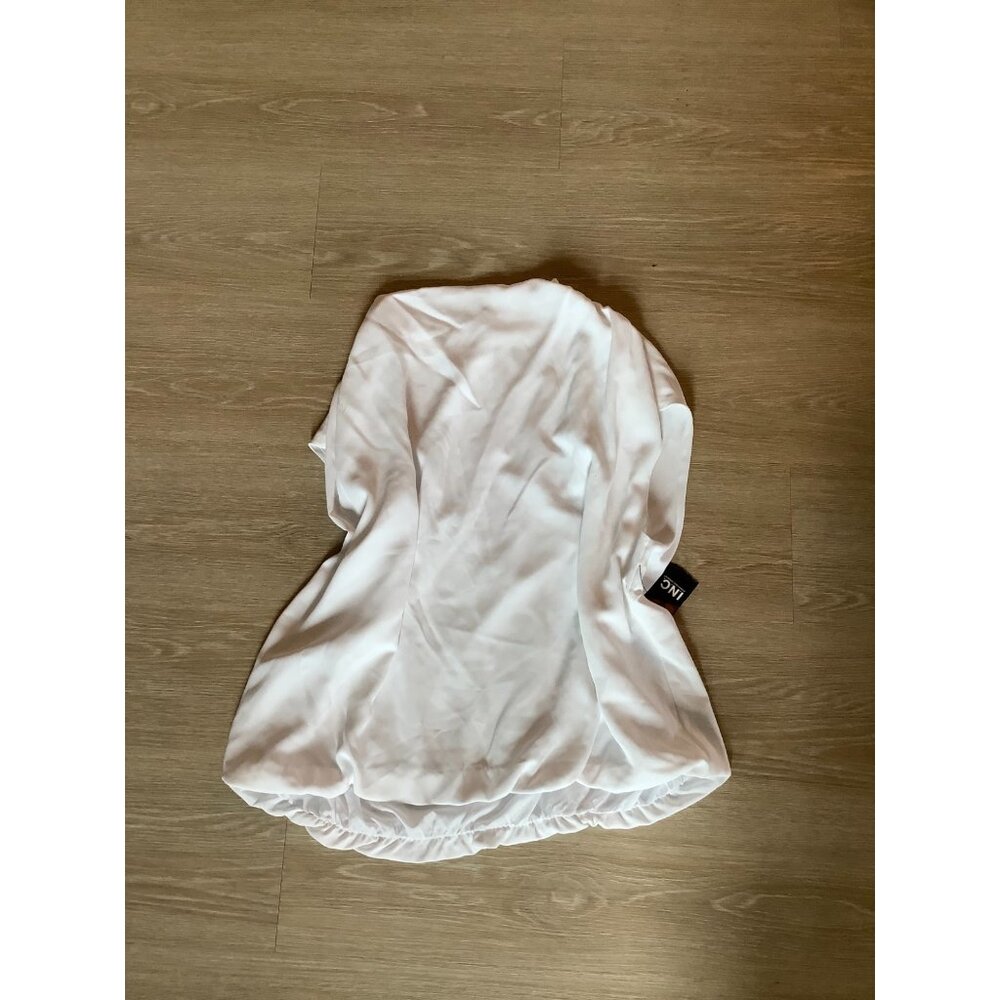NWT Inc International Concepts White High Neck Blouse Women's Size XL
